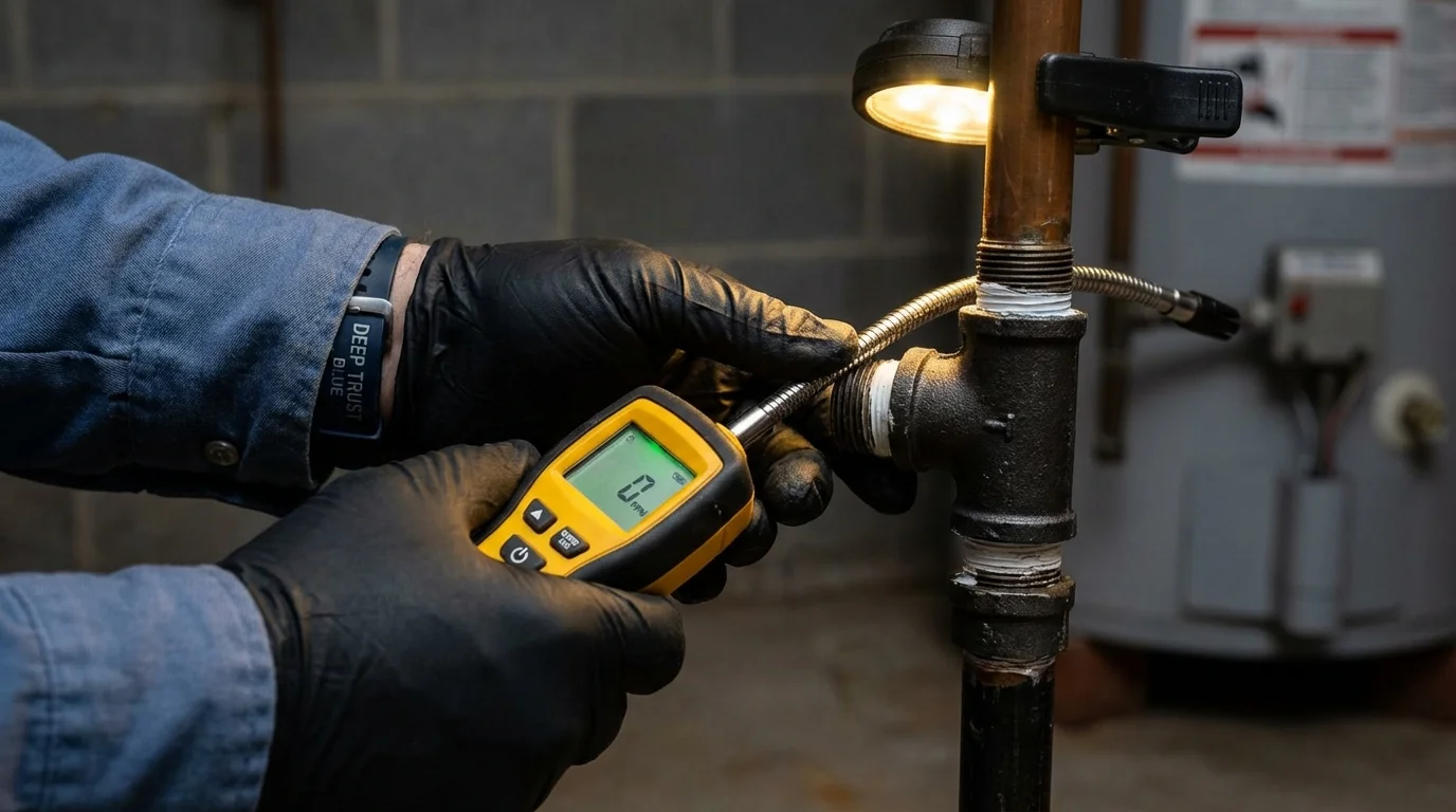 Gas leak detection with electronic sniffer by Johns Plumbing LLC in Wapato